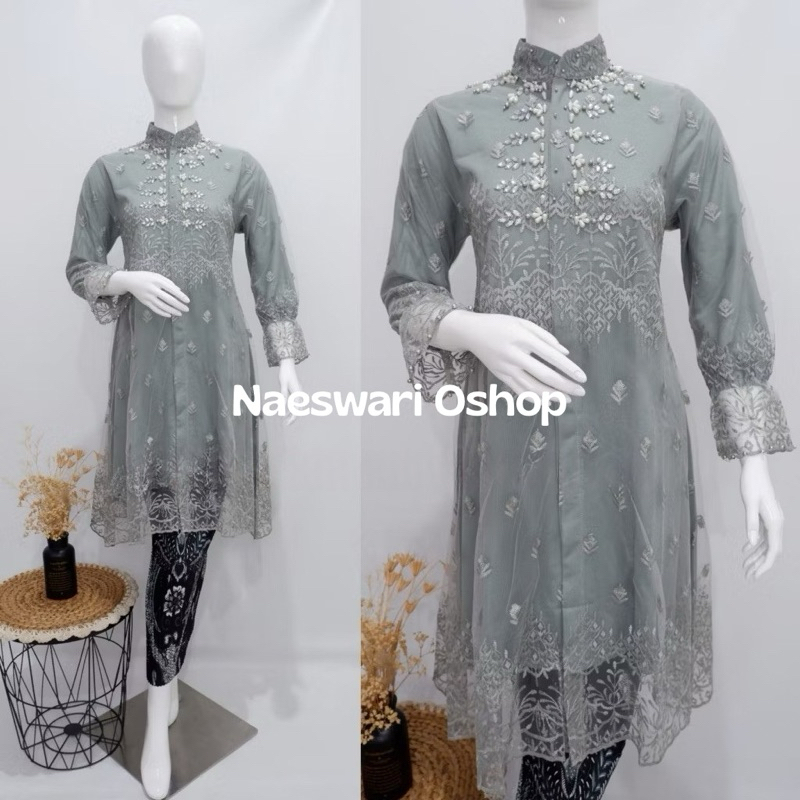 QAMARA Tunik Payet Dada //Kebaya Wisuda //Kebaya Tunangan Dan Acara Pesta // Cocok Untuk Seragaman K