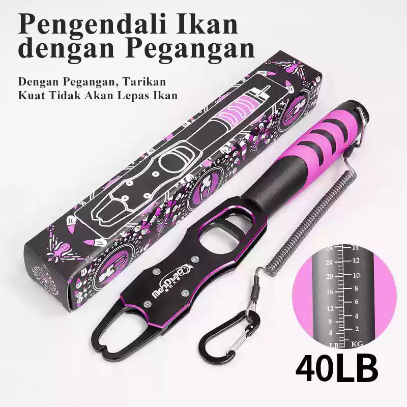 MN Fish Lip Grip 40lb Penjepit Mulut Ikan Grip Ikan Jepit Bibir Ikan Dengan Timbangan Dan Meteran