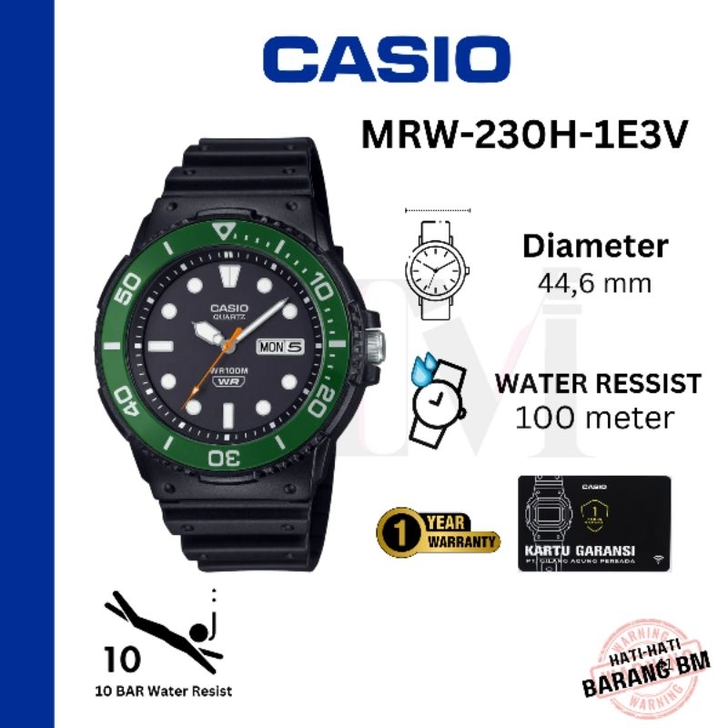 CASIO MRW-230H-1E3VDF Jam Tangan Pria Original Analog Antiair MRW-230H-1E3V MRW-230