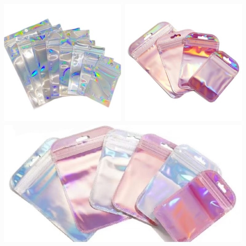 plastik ziplock warna-warni hologram