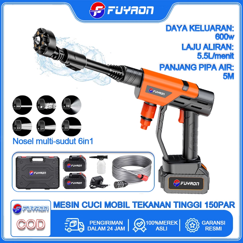 FUYAON COD Mesin Cuci Mobil Tekanan Tinggi Alat Cuci Mobil Semprot Alat Pembersih Sepeda Motor Cuci 
