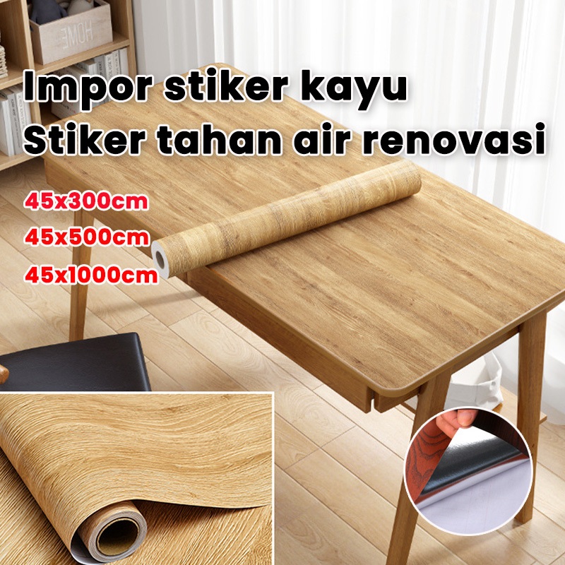 Wallpaper Lantai Motif Kayu Sonokeling Premium Ukuran 45x500cm Tahan Lama Pengiriman 12 Jam Cocok un
