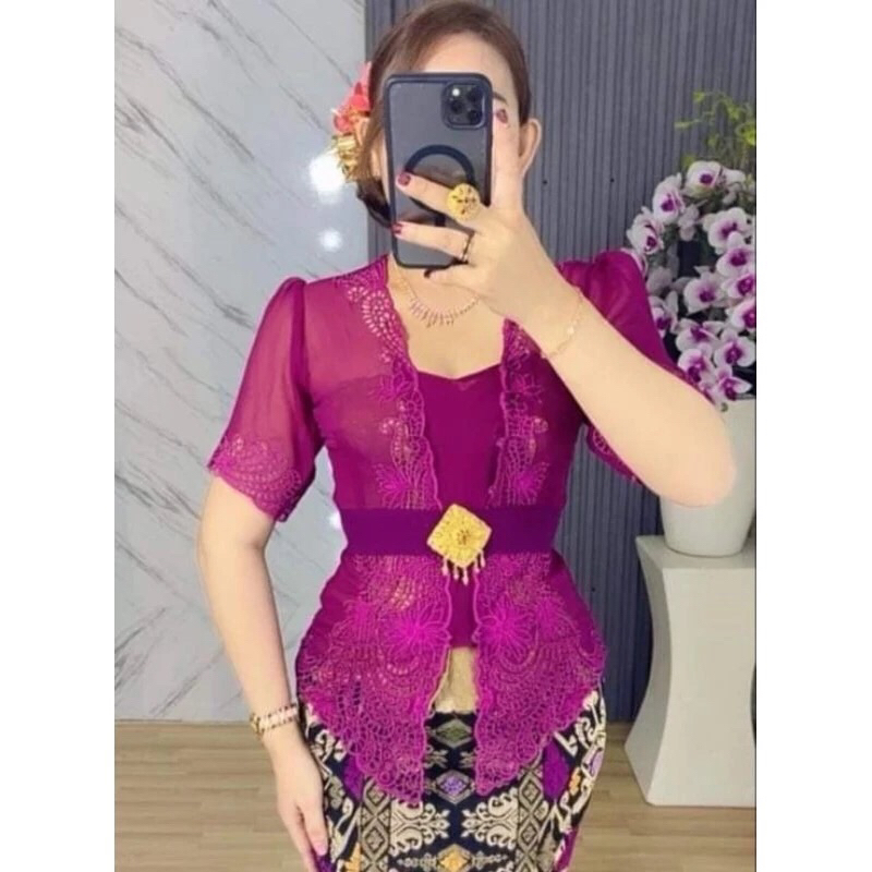 Kebaya jadi bordir merak tangan pendek || Kebaya terbaru || kebaya tangan pendek || Kebaya motif ter