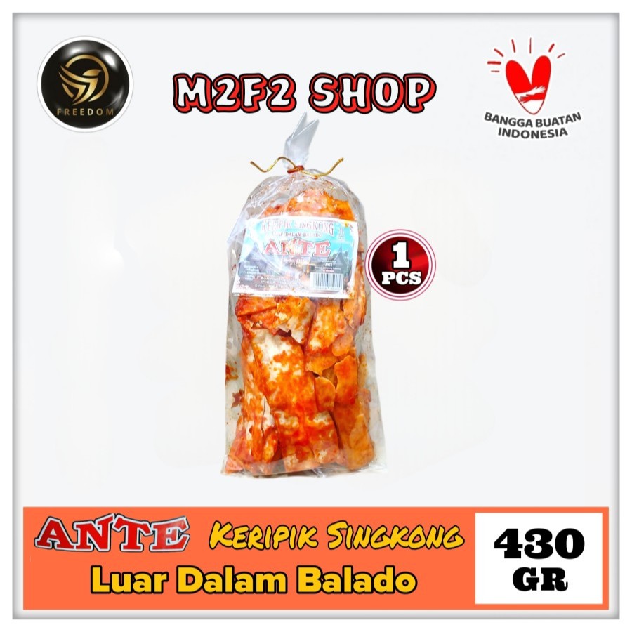 Keripik Singkong ANTE Rasa Luar Dalam Balado | Bag - 430 gr (Kemasan Satuan)