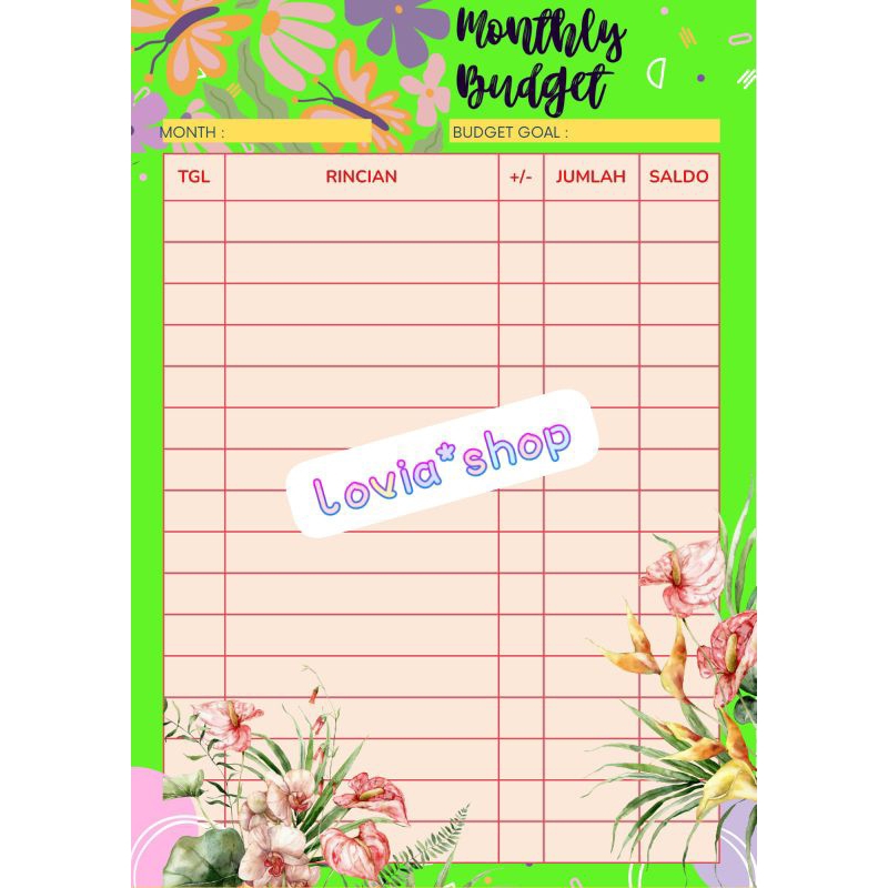 

(NEW) UANG PLANNER CATATAN CASHFLOW HARIAN BUDGET PLANNER HVS 80 GSM A5 RING 6