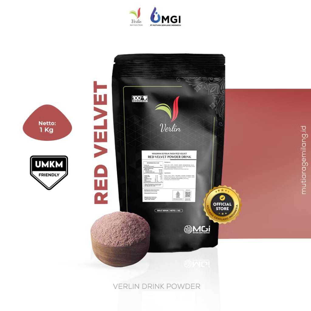 

Bubuk Minuman verlin Red Velvet Bubuk Minuman Premium || 1kg || 500 Gram || 250 Gram