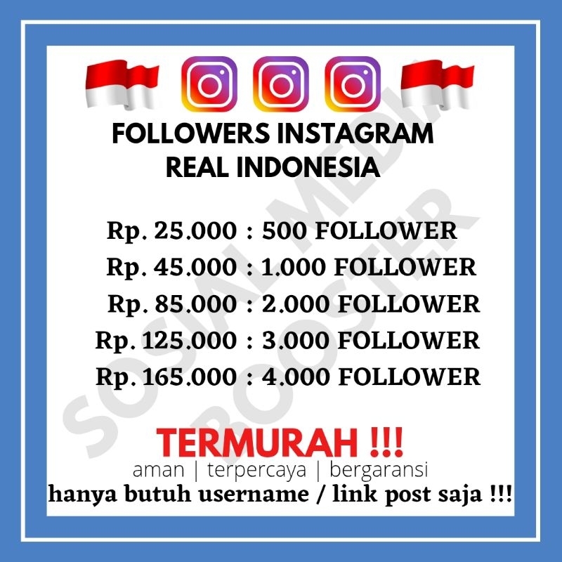 FOLLOWER INSTAGRAM INDONESIA GARANSI