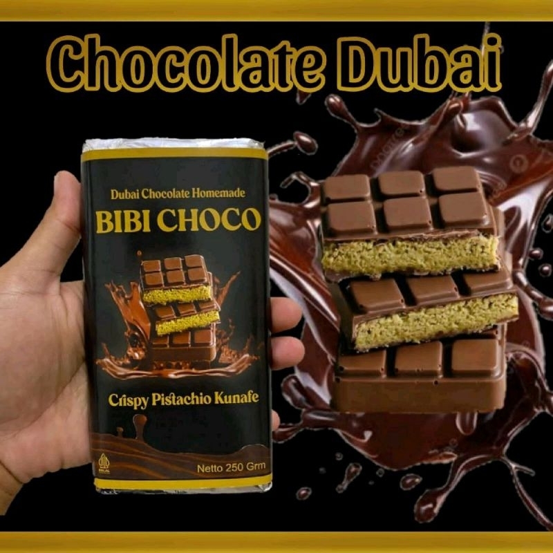 

BIBI CHOCO - Coklat dubai jumbo pistachio kunafa 100% asli murah