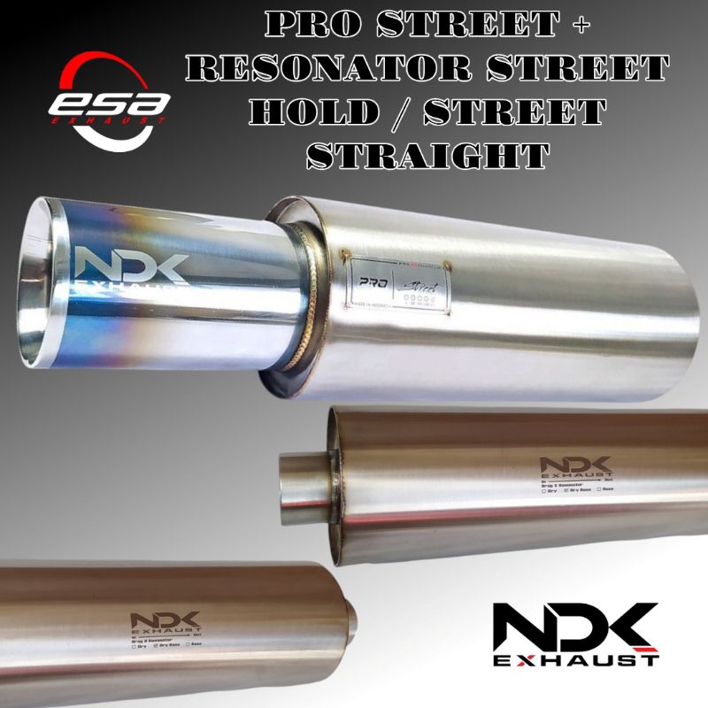 KNALPOT MOBIL RACING NDK EXHAUST TYPE PRO STREET DAN RESONATOR STREET HOLD / STREET STRAIGHT