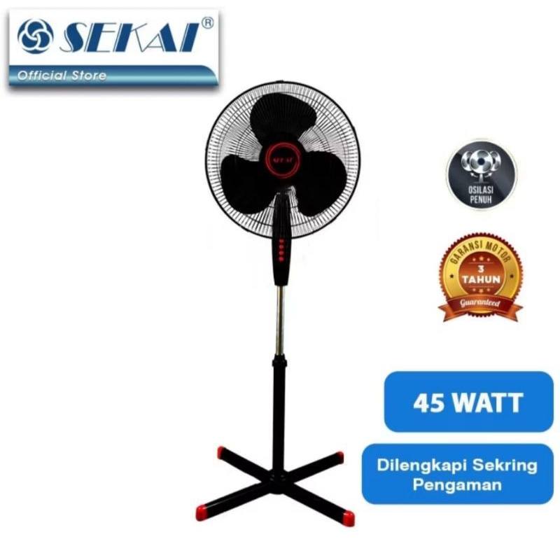 Kipas Angin Berdiri Sekai SFN1620 (16")/Standfan Sekai 16inci