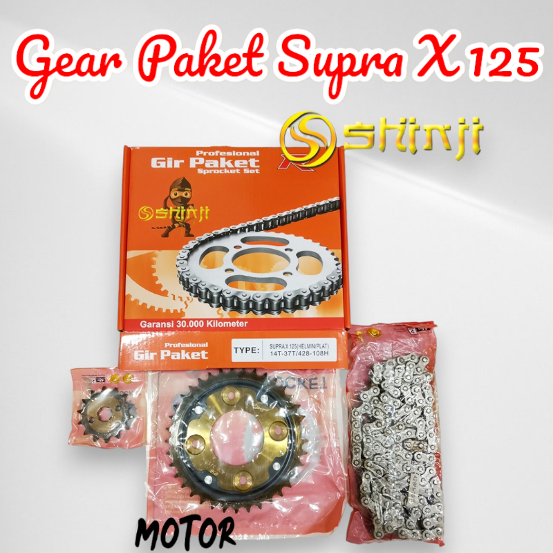 Gir Set / Gear Paket , Motor = Supra X 125 ( Helm in / Plat ) , Merek = Shinji