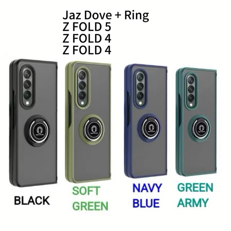 Case Jaz Dove Samsung Galaxy Z FOLD 5 5G Z FOLD 3 Z FOLD 4 5G + Ring Metal Holder Acrylic Soft Case 