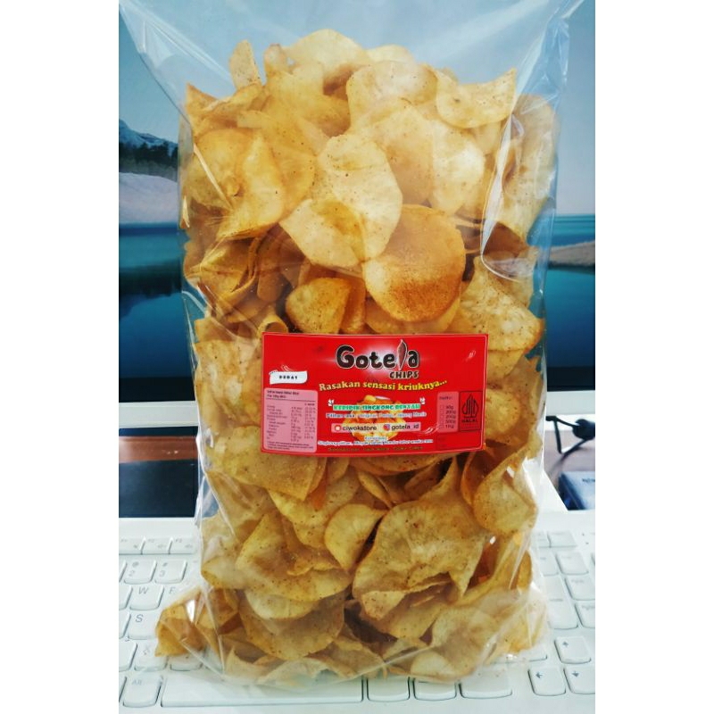 

Keripik Singkong Gotela Rasa Pedas - Renyah Kriuk Enak