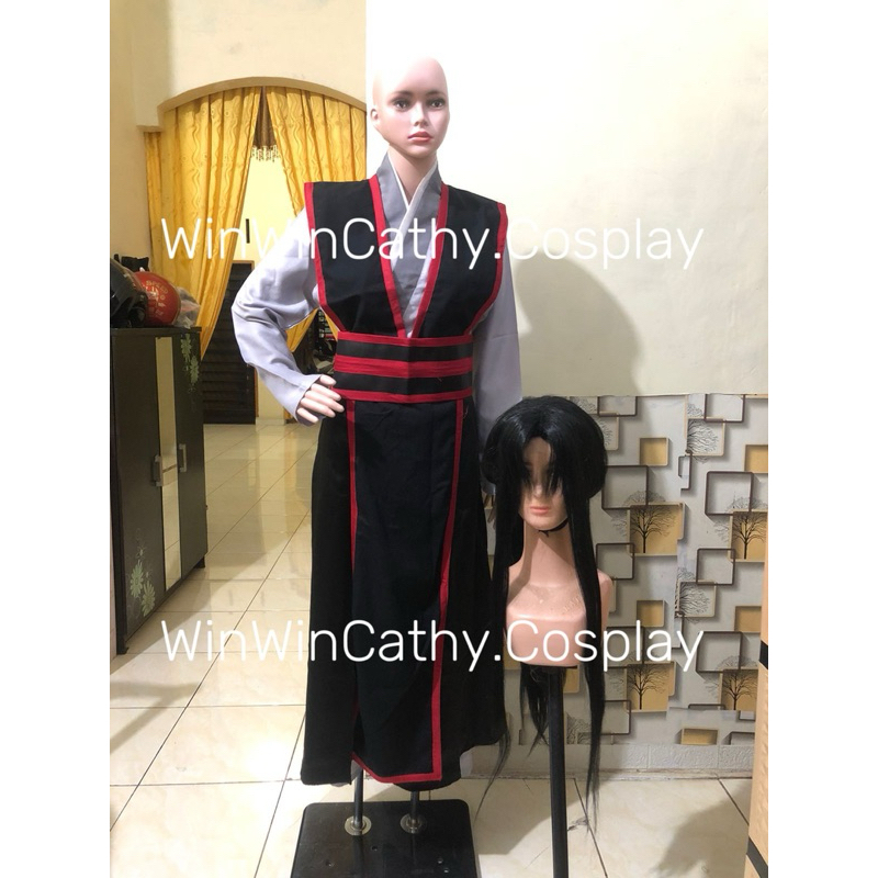 DIJUAL-KOSTUM lWEI WUXIAN YOUNG MDZS kostum chinese fullset wig cosplay china murah pedang suling we