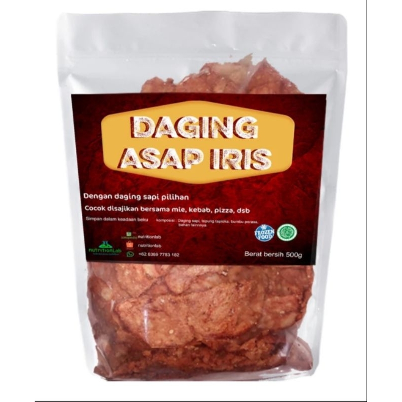 

Daging Kebab Slice Premium 1kg - Daging Iris Asap Frozen Halal Siap Saji untuk Kebab, Nasi Goreng, Pizza, Risoles