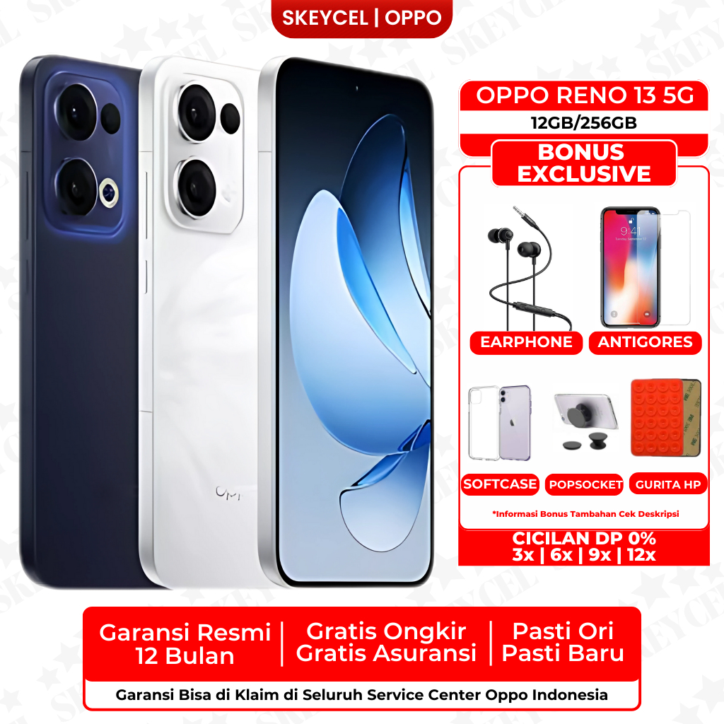 OPPO Reno 13 5G 12/256GB | OPPO Reno 13F 5G & 4G - Garansi Resmi 1 Tahun