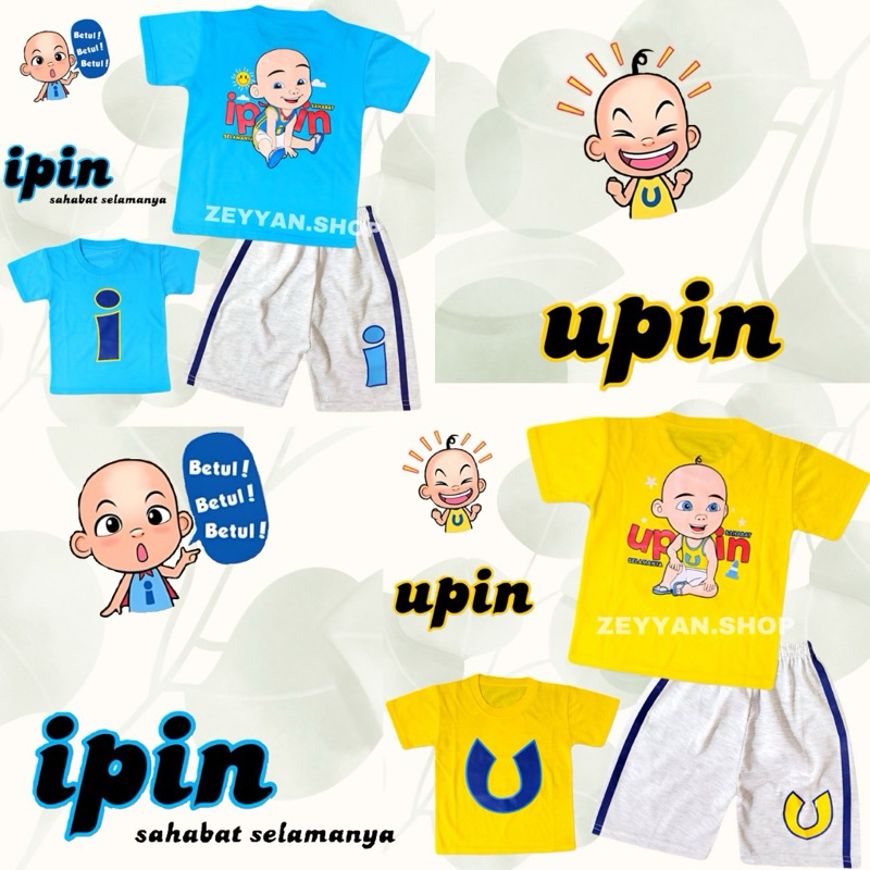 BAJU ANAK CEWEK COWOK MOTIF UPIN DAN IPIN SETELAN ANAK LAKI LAKI DAN PEREMPUAN MOTIF UPIN DAN UPIN