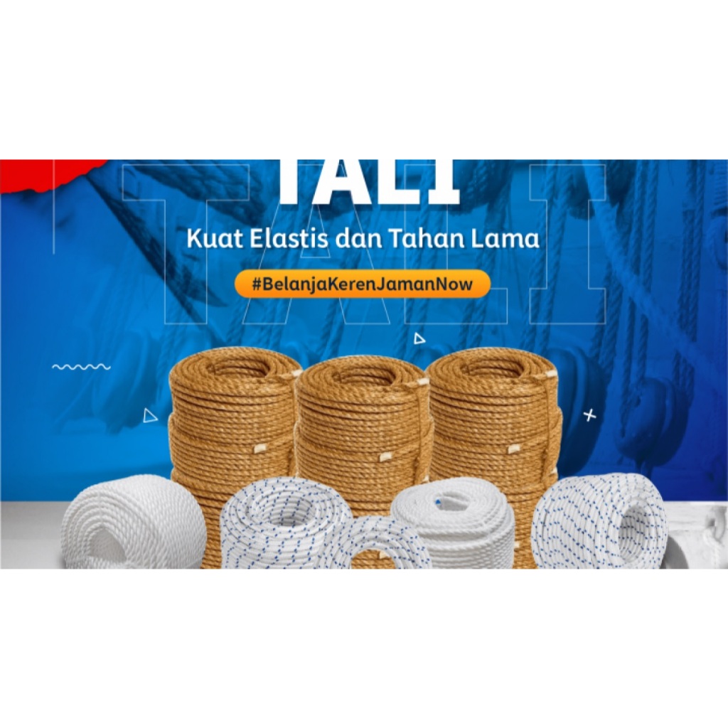 

KUALITAS : BAGUS. tali putih 12mm per roll 14,3kg. tali pp kilat. tali tambang plastik pelastik.[RAK.HA][#TALI]