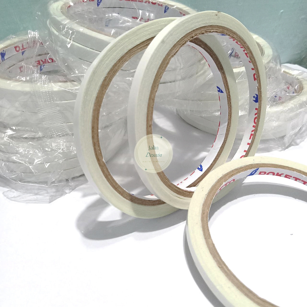 

Double Tape 6mm 1/4 Inch 10 Yards Lebar Sangat Kecil Solasi Dua Sisi Murah Lengket dan Rekat