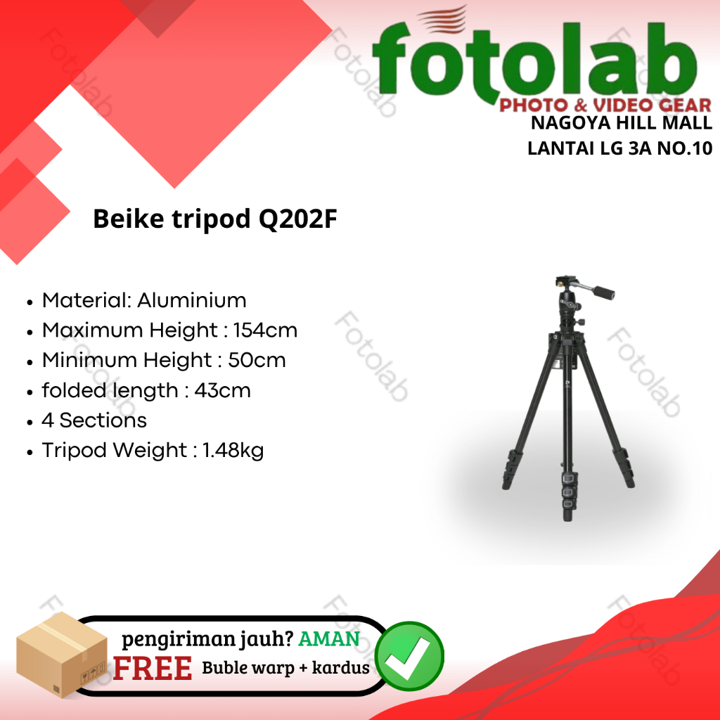 Beike Q202F Professional Tripod - Tripod Kamera