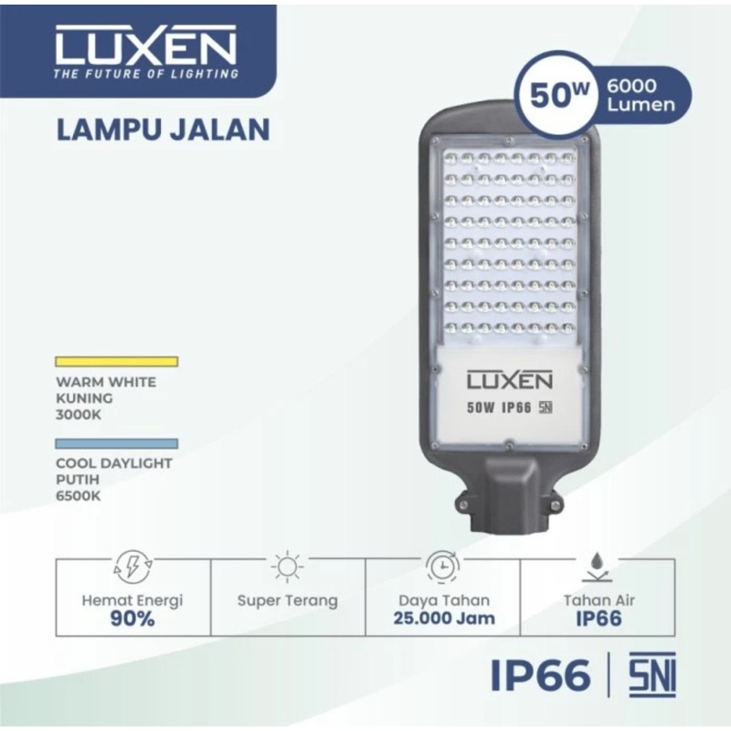 Lampu PJU LED 50W 50 W 50 Watt LUXEN
