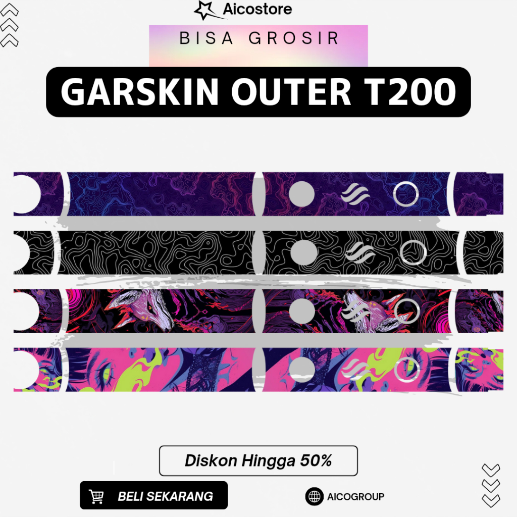 

stiker outer garskin theee 200 bisa hologram dan custom desain