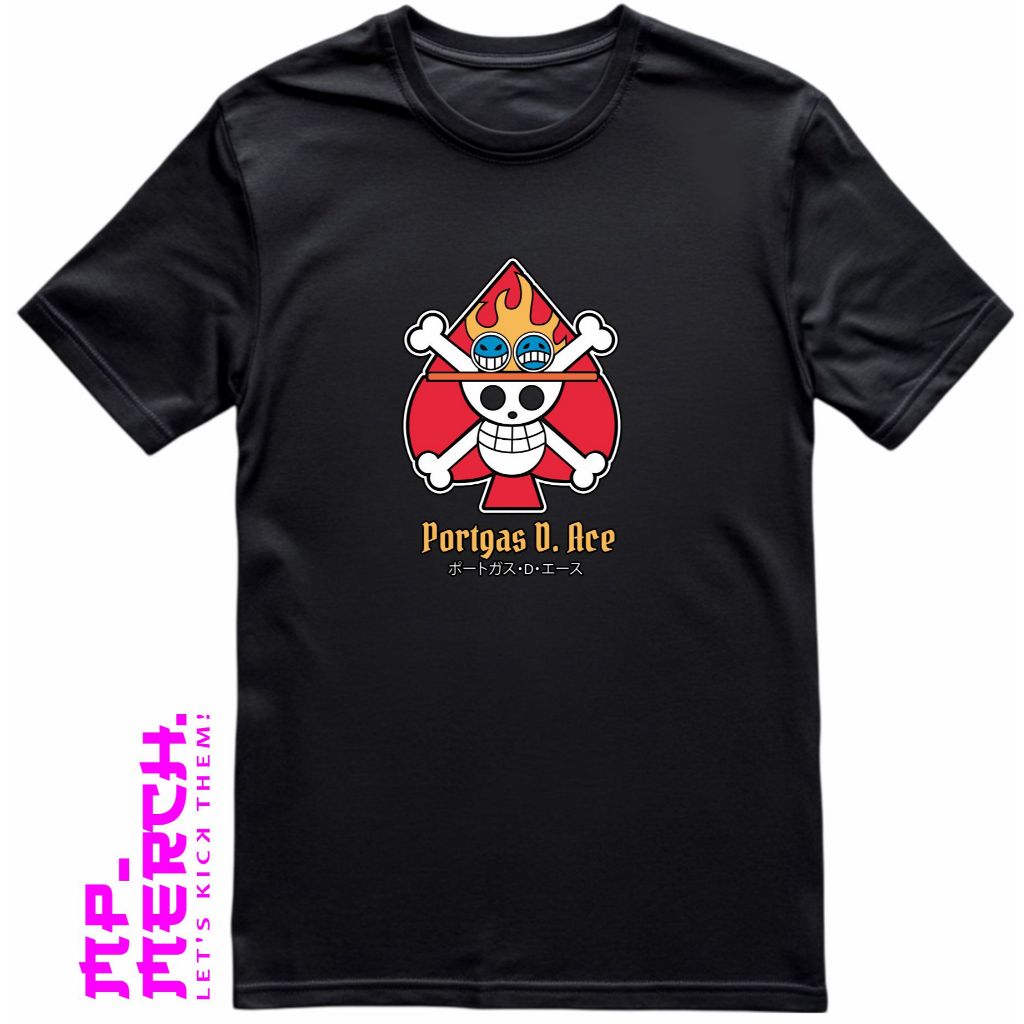 KAOS ANIME ONE PIECE LOGO PORTGAS D. ACE V14
