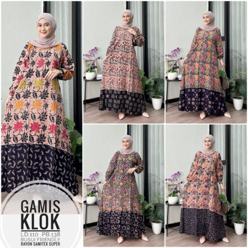 Gamis Batik Viral || Gamis Klok || Gamis Batik Klok || Gamis Batik Busui || Gamis Batik Cap || Gamis