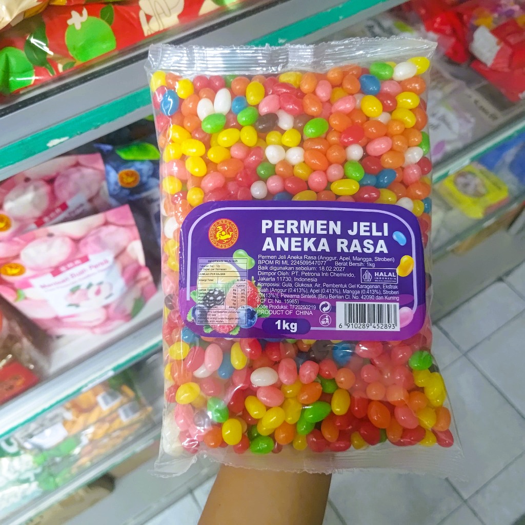 

Permen Jelly Bean Marble Aneka Rasa 1 kg / Permen Jeli Buah Buahan / Permen Murah Grosir