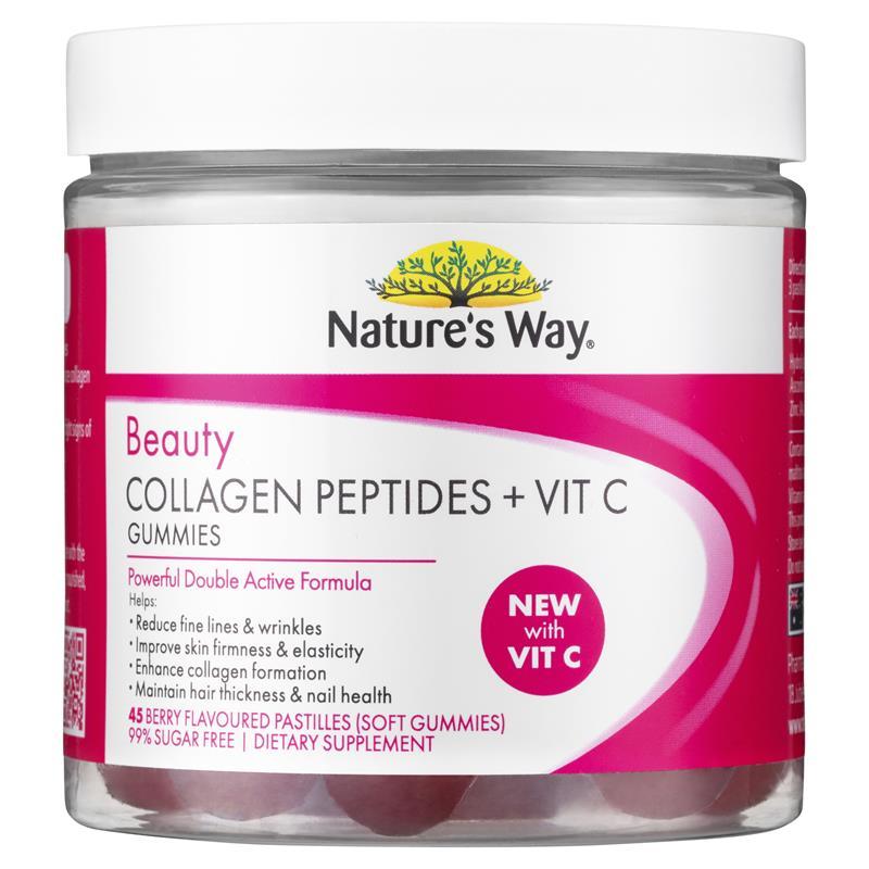 Nature's Way Beauty Collagen Peptides + Vit C 45 Gummies Australia