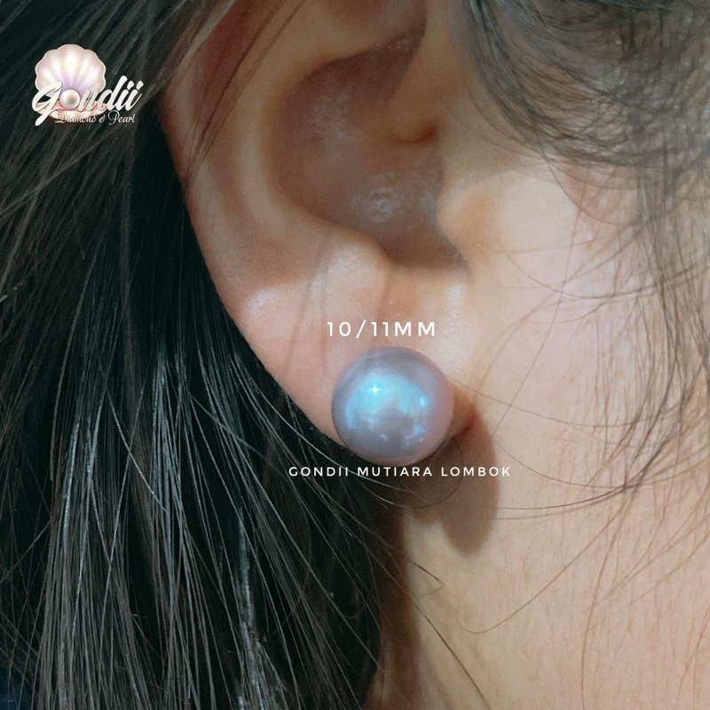 Giwang Mutiara Lombok Asli | Anting Mutiara | Giwang Bhayangkari Persit | Giwang Rhodium | Mutiara E