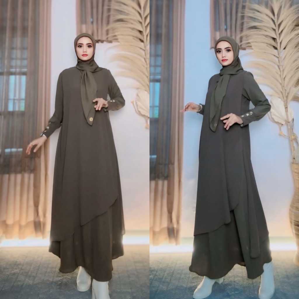 Parayou - Alina Gamis Set Hijab Model Terbaru 2025 Elegan seragaman DAN UMROHAN free cadar trending