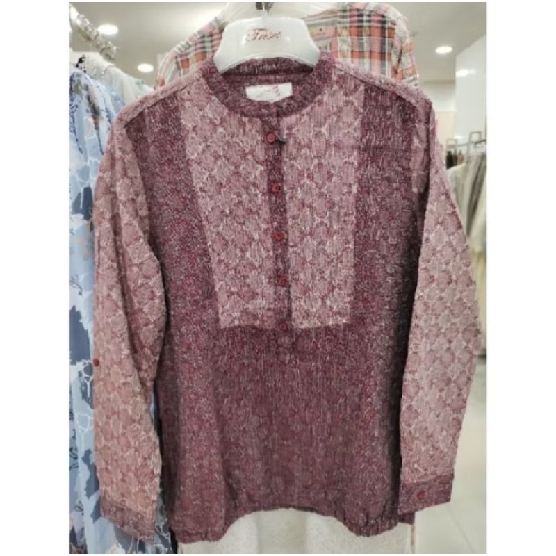 TRISET kemeja casual wanita blouse