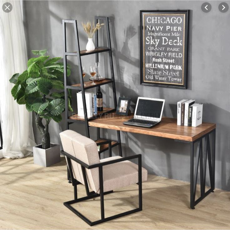 Meja Komputer Besi Jati Vintage Bisa Dikirim Ke [ Trenggalek ] Meja Kerja Besi Kayu Jati Minimalis |