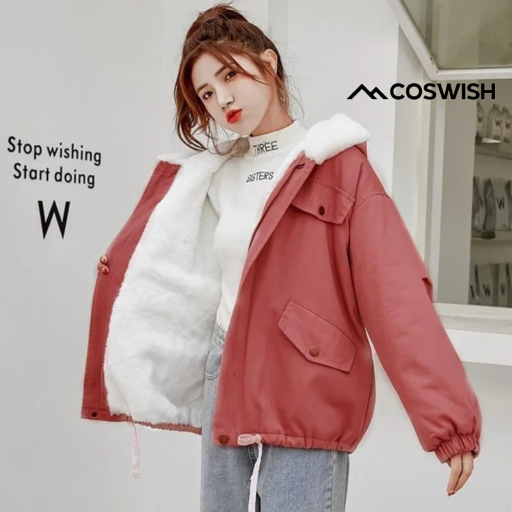 Jaket Wanita Korea / Jaket Winter Bulu / Jaket Wanita Bulu / Jaket Musim Dingin / Jaket Bulu Musim D