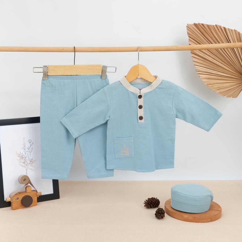 Baju Koko Anak Linen Rami Toyobo Snobby