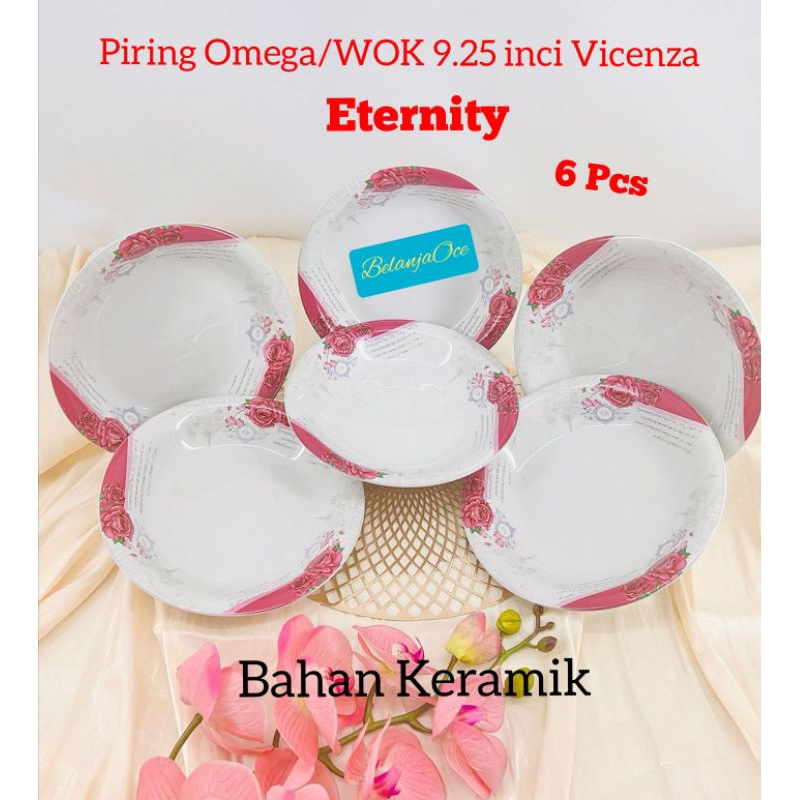 Piring makan Cekung Omega 9,25 inch Keramik VICENZA (6 Pcs)