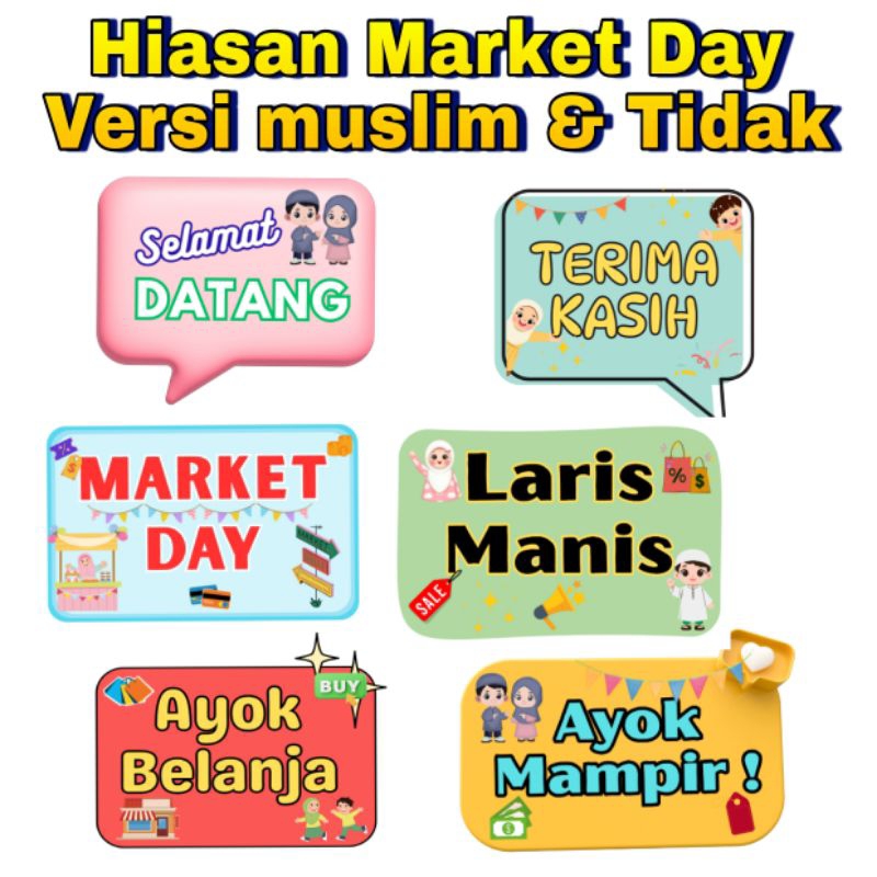 Hiasan Market Day / Photo Props Market Day / Aksesoris Market Day / Acc Market Day isi 6