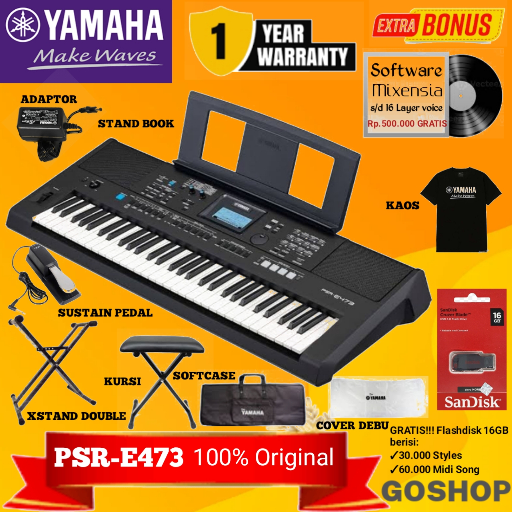 Keyboard Yamaha PSRE473 / PSR E473 / PSR473 / PSR 473