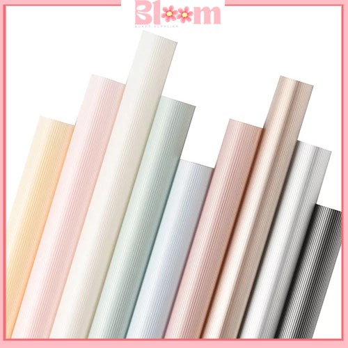 Kertas buket bunga polos terture garis kertas buket cellophane KB6167