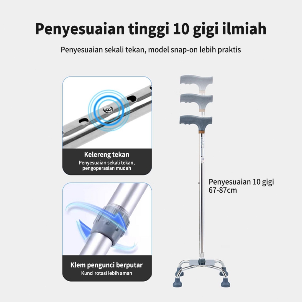 New Sauron Tongkat Kaki 4/Tongkat Kaki 4 Stainless/Tongkat Jalan Lansia/Tongkat Medis/ongkat Alat