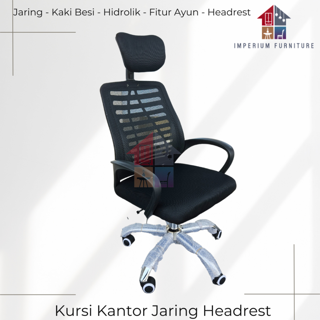 Kursi Kantor Denver / Kursi Kantor Headrest / Kursi Kerja Headrest / Kursi Kantor Jaring Headrest /K