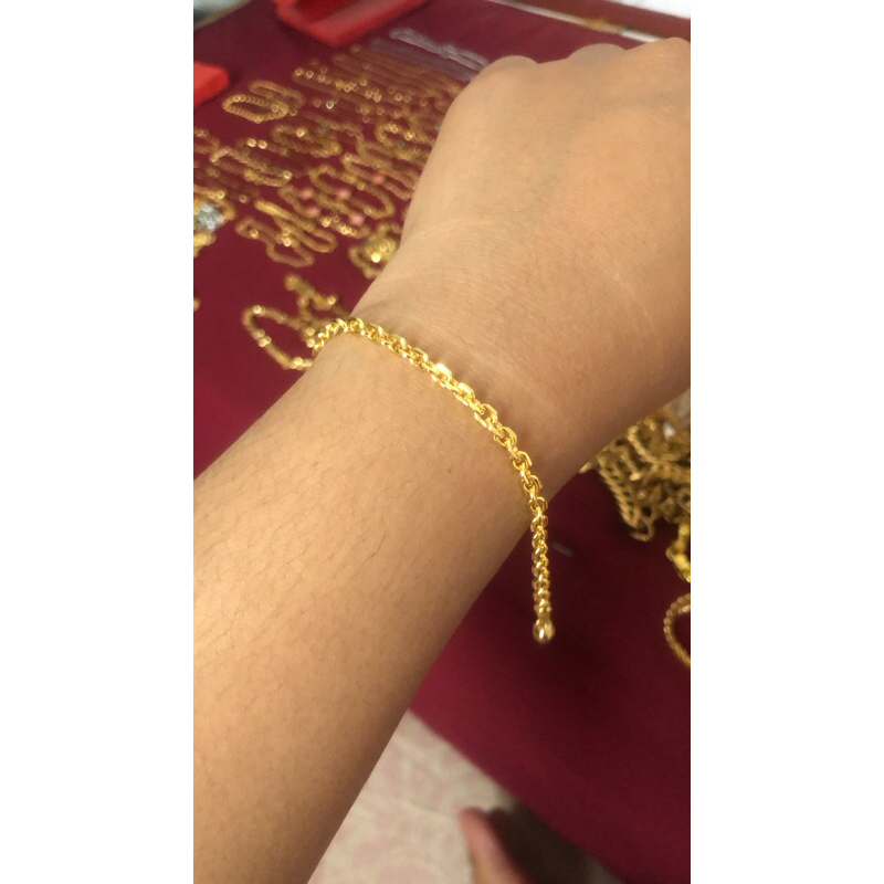 gelang belitung polos padat motip emas