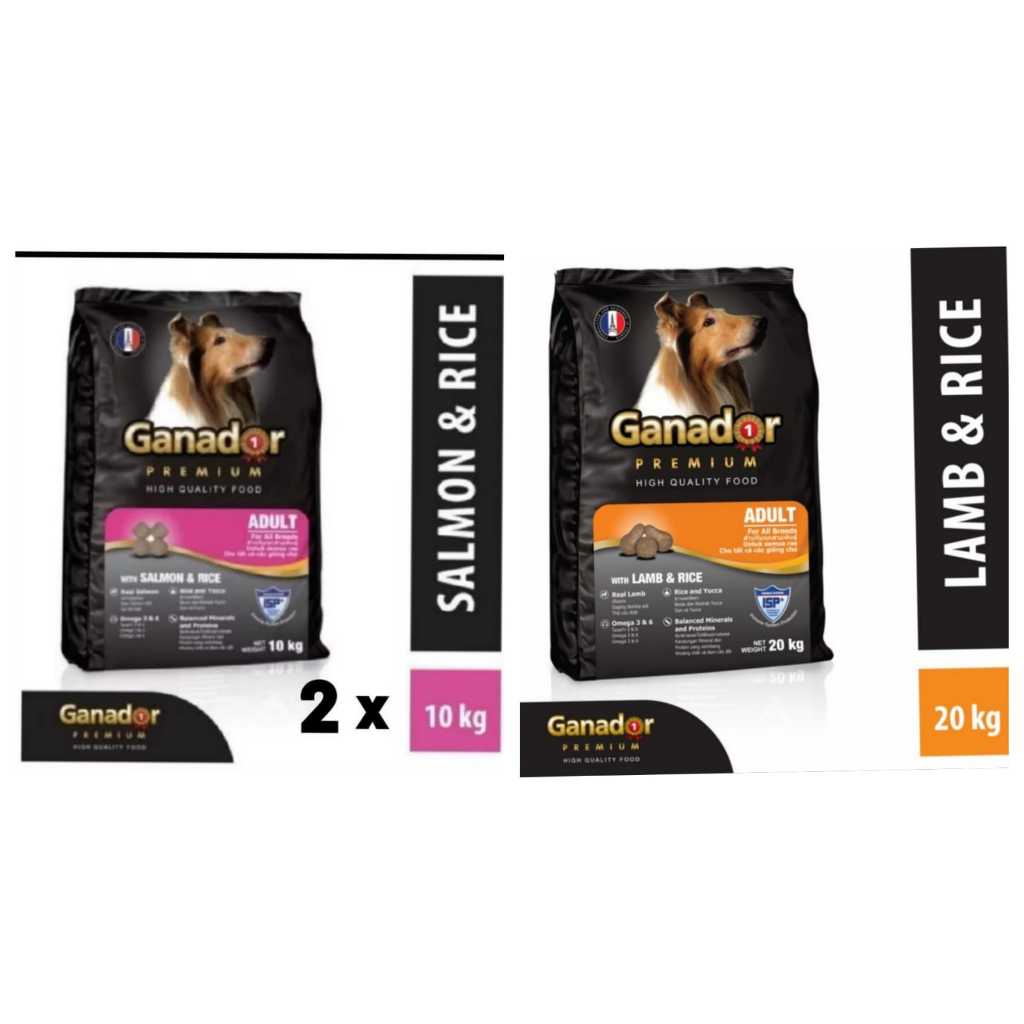 Ganador Adult Salmon & rice / Lamb 20 kg dog food makanan anjing 20kg