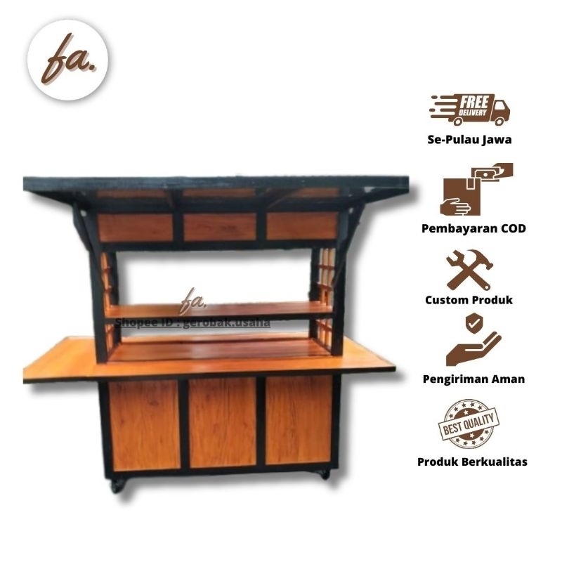 Booth Angkringan Jepang Sayap Kombinasi List Hitam