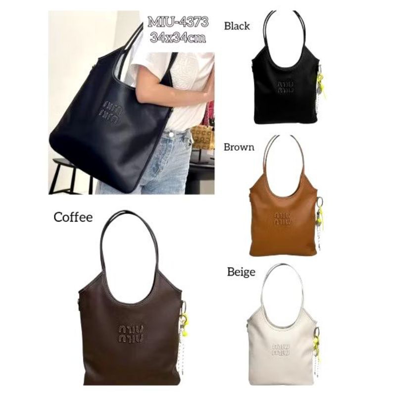 Tas Import Premium Miu IVY Leather Tote Bag