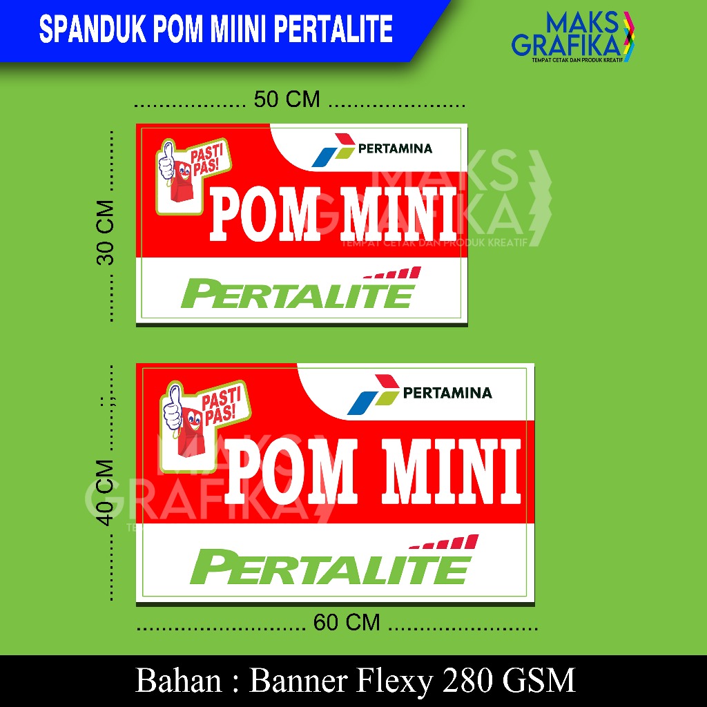 SPANDUK POM MINI SPANDUK PERTALITE | BANER JUAL PERTALITE | JUAL BENSIN