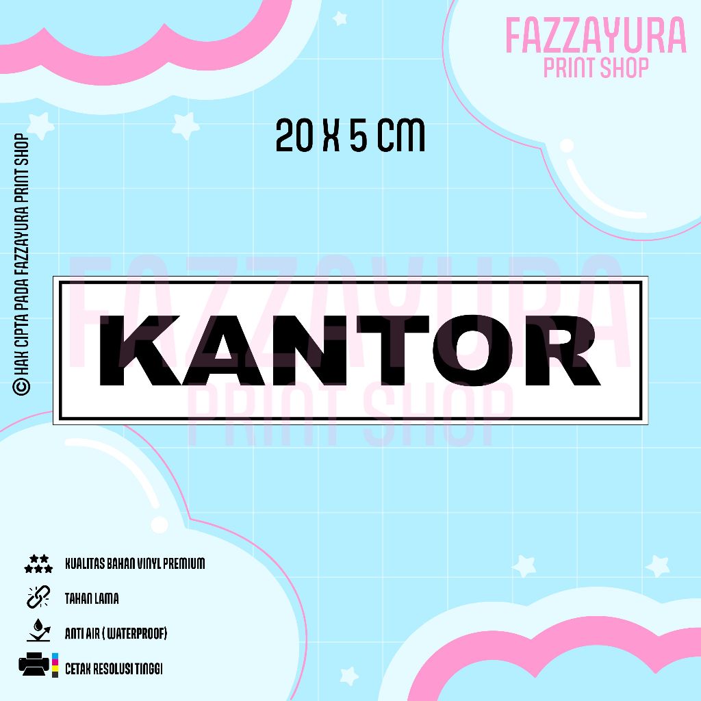

STICKER KANTOR 20 X 5 CM