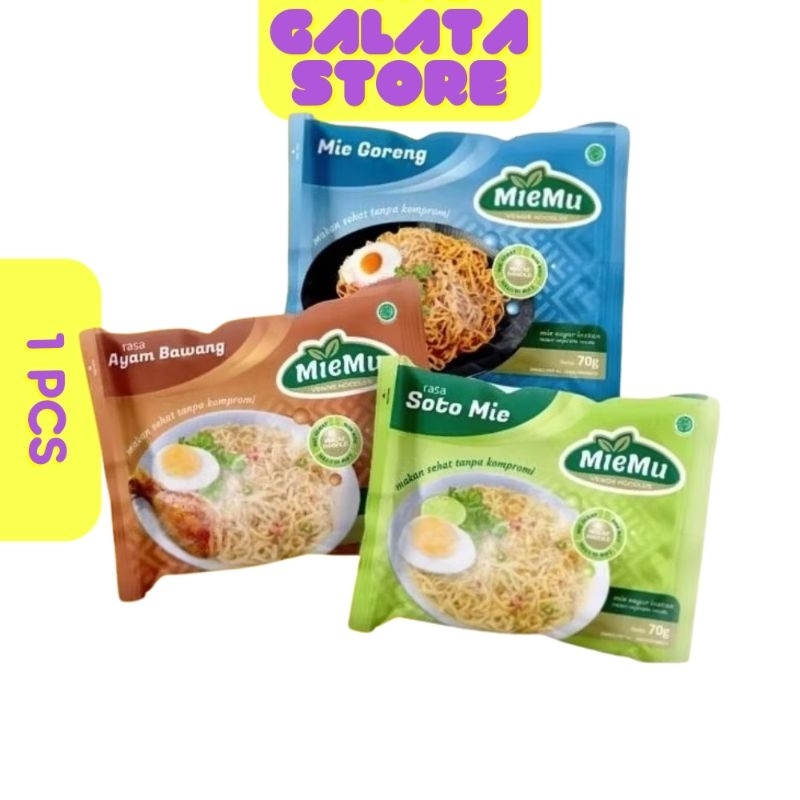 

MieMu Veggie Noodles VarianMie Goreng, Mie Ayam Bawang, Soto Mie