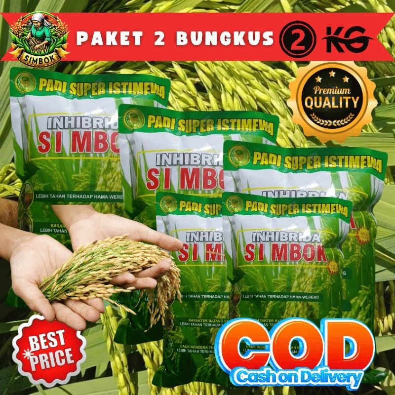 

( 2 KG )PADI SIMBOK SUPER ISTIMEWA PADI UNGGUL INDONESIA Di Formulasikan untuk produksi Maksimal Rasa Nasi Pulen Rendeman tinggi Batang Besar dan kokoh tidak mudah Roboh